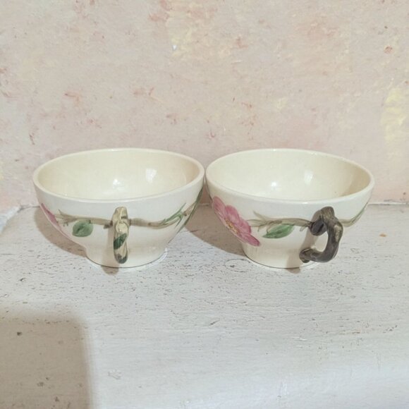 Franciscan Desert Rose Floral Coffee/Tea Cups Set Of 2 Vintage Earthenware Made - Picture 7 of 7